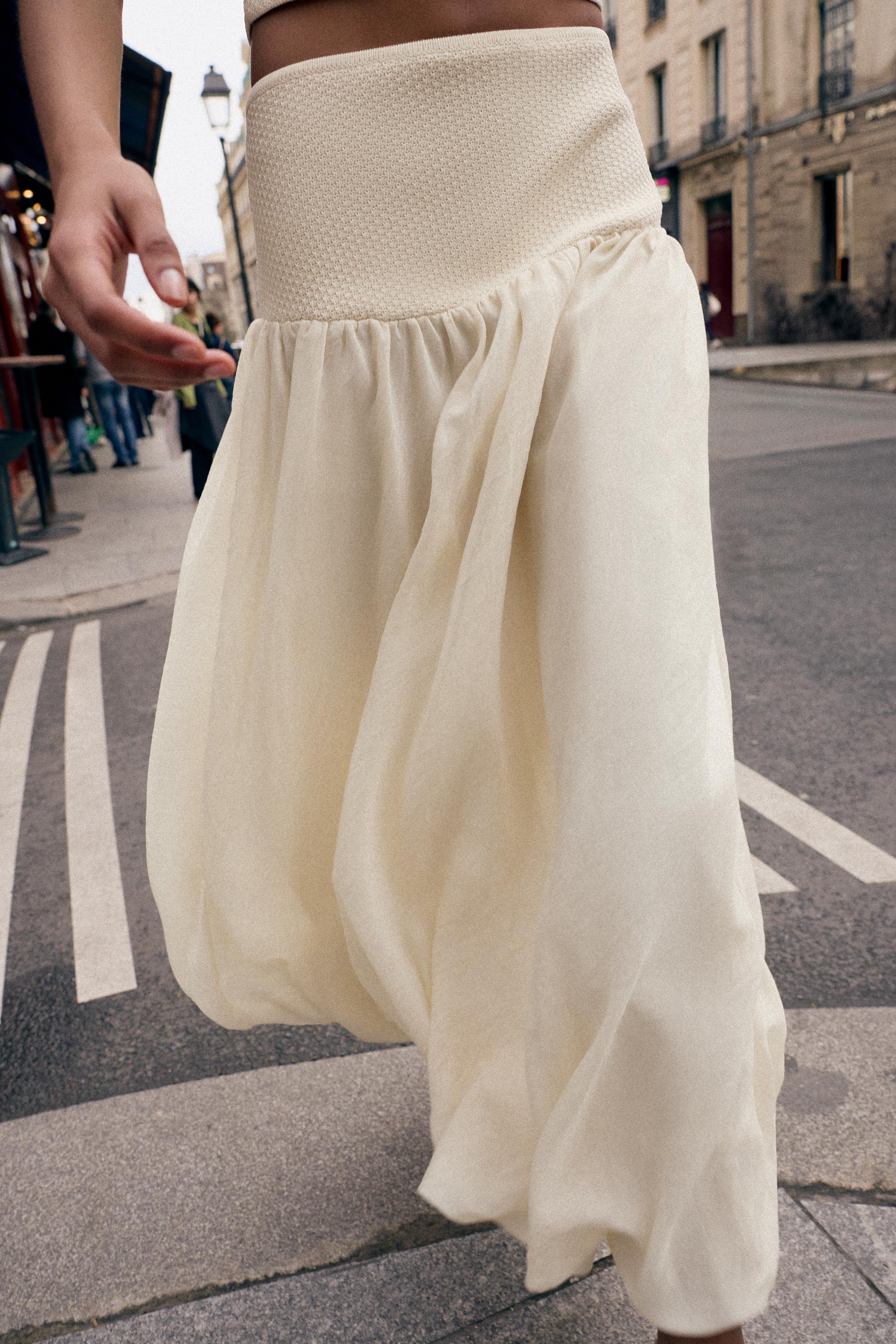 COMBINED KNIT BALLOON SKIRT